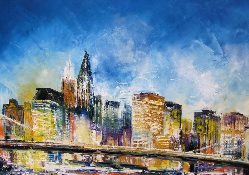 Tableau de PHIL a pour titre Brooklyn Bridge NY style figuratif dim : PHILprix:450