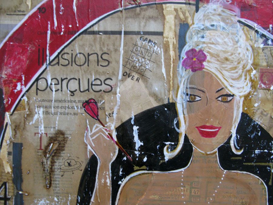 Tableau de CACOU a pour titre CIBLE 5 style street pop art dim : CACOUprix:580