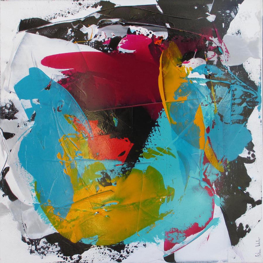 Tableau de CELINE WEBER a pour titre ACIDULÉ 3 style abstrait dim : CELINE WEBERprix: