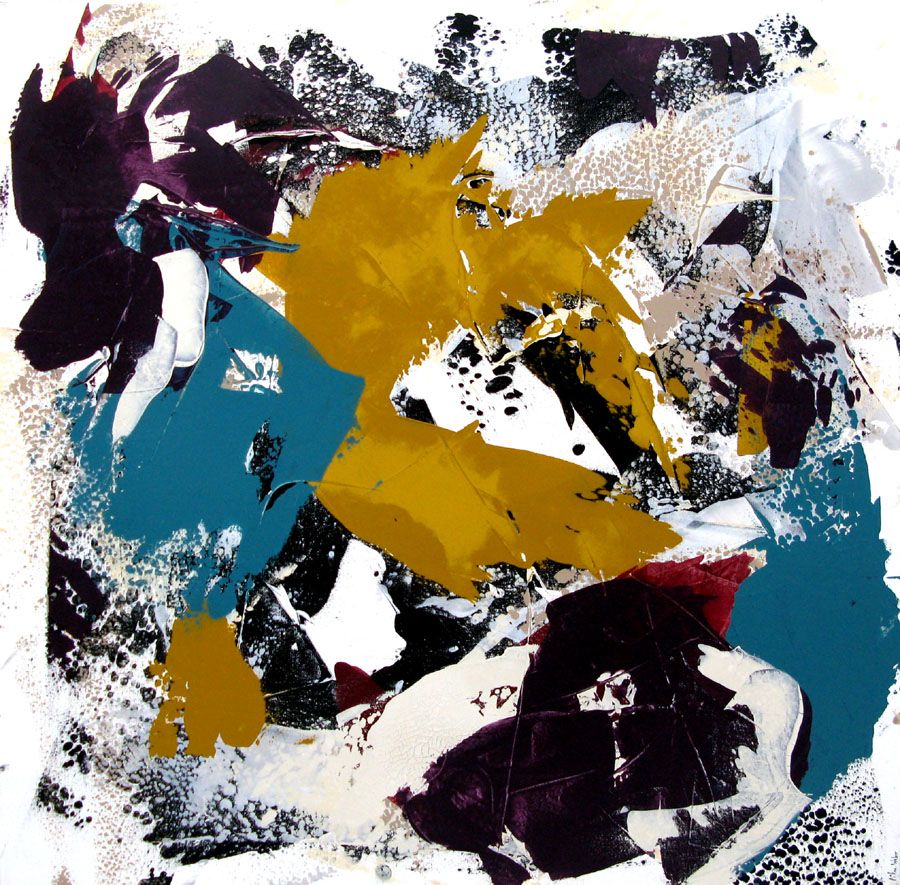 Tableau de CELINE WEBER a pour titre SAFRAN 5 style abstrait dim : CELINE WEBERprix: