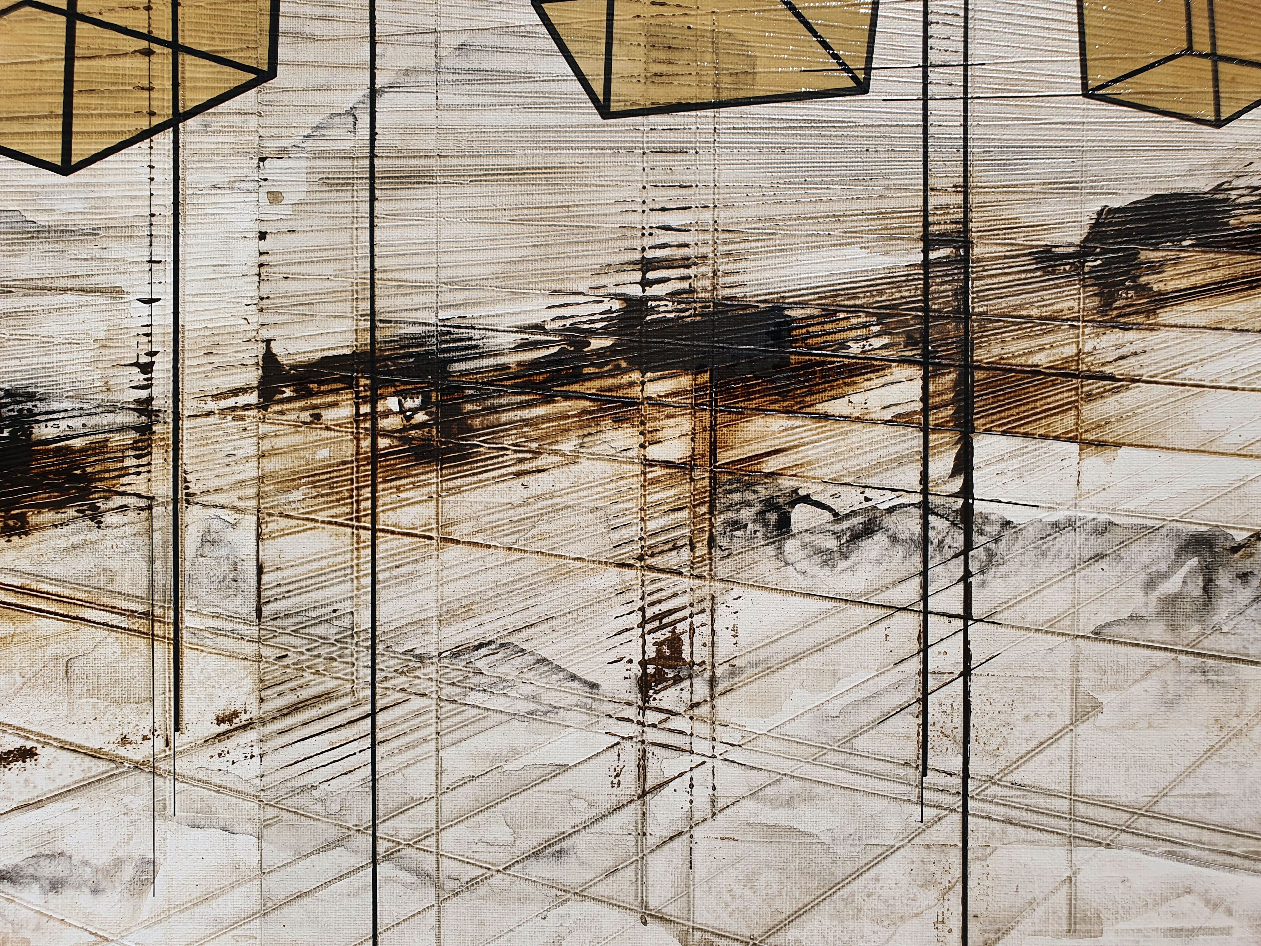 Tableau de LUDOVIC MERCHER a pour titre CHAIN style abstrait dim : LUDOVIC MERCHERprix:1200