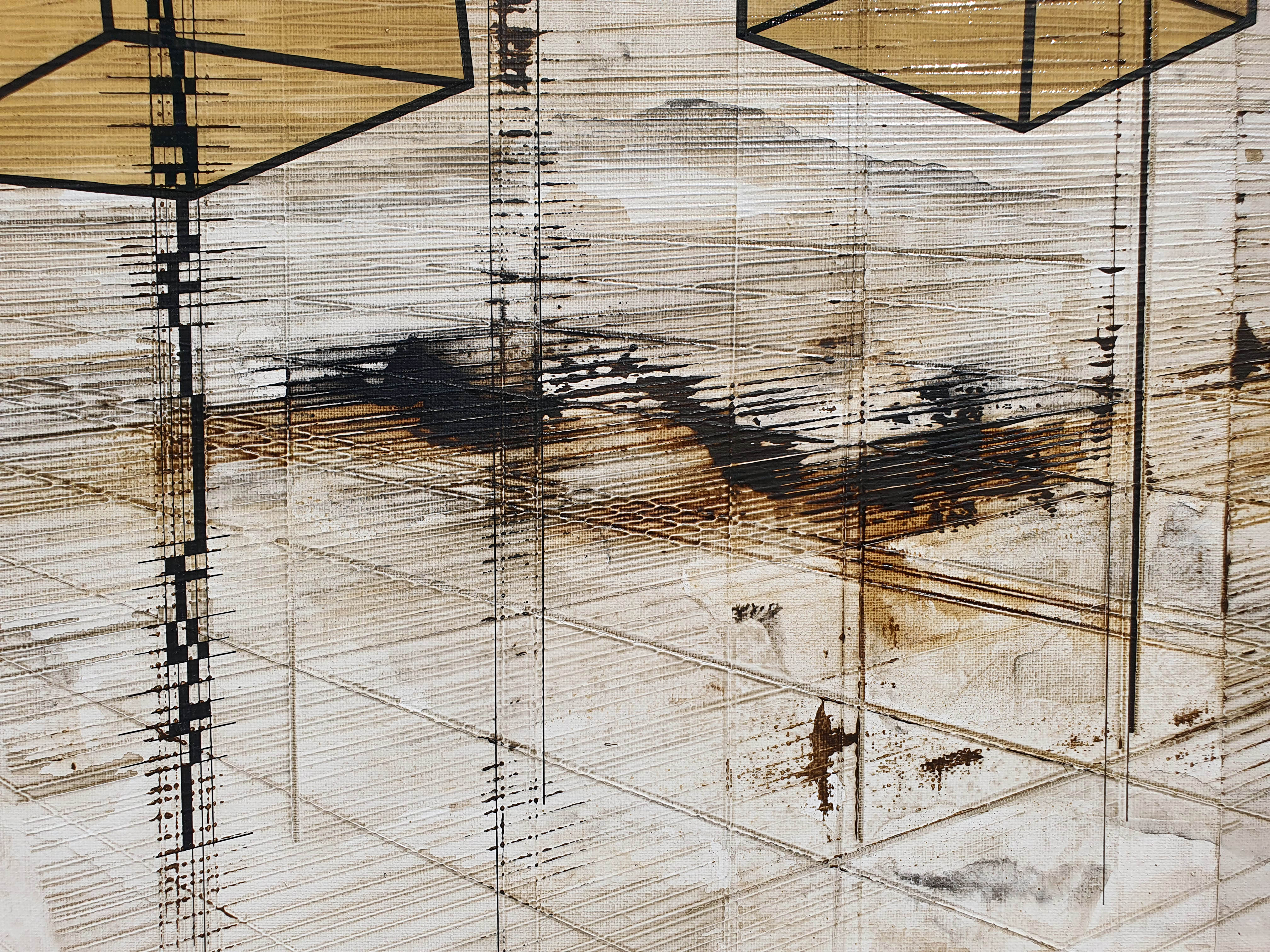 Tableau de LUDOVIC MERCHER a pour titre CHAIN style abstrait dim : LUDOVIC MERCHERprix:1200