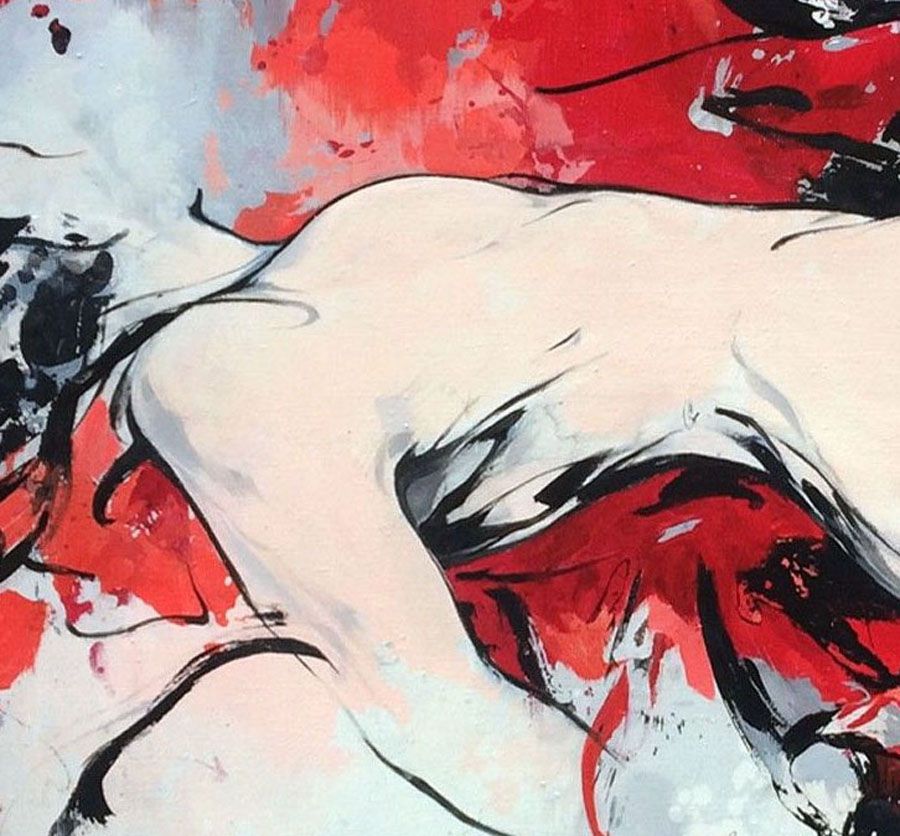 Tableau de CYRIL REGUERRE a pour titre RED style figuratif dim : CYRIL REGUERREprix: