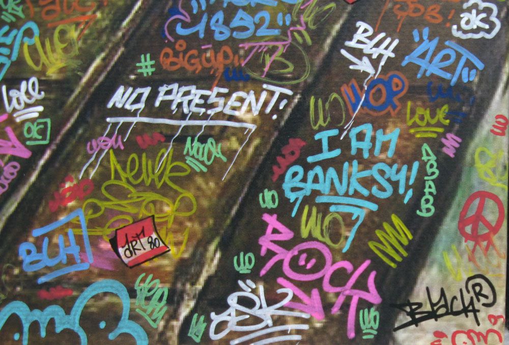 Tableau de BLACH a pour titre Cézanne montparnasse rue de l'ouest 1880 style graffiti, street art dim : BLACHprix:320