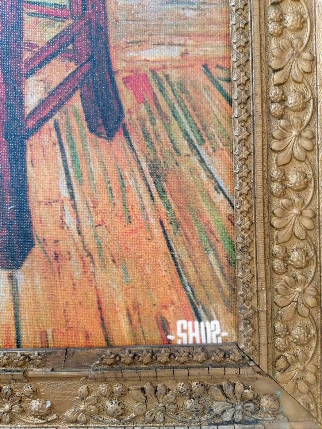 Tableau de SHUZ a pour titre TABLEAU CHATEAU VAN GOGH style figuratif dim : SHUZprix:400