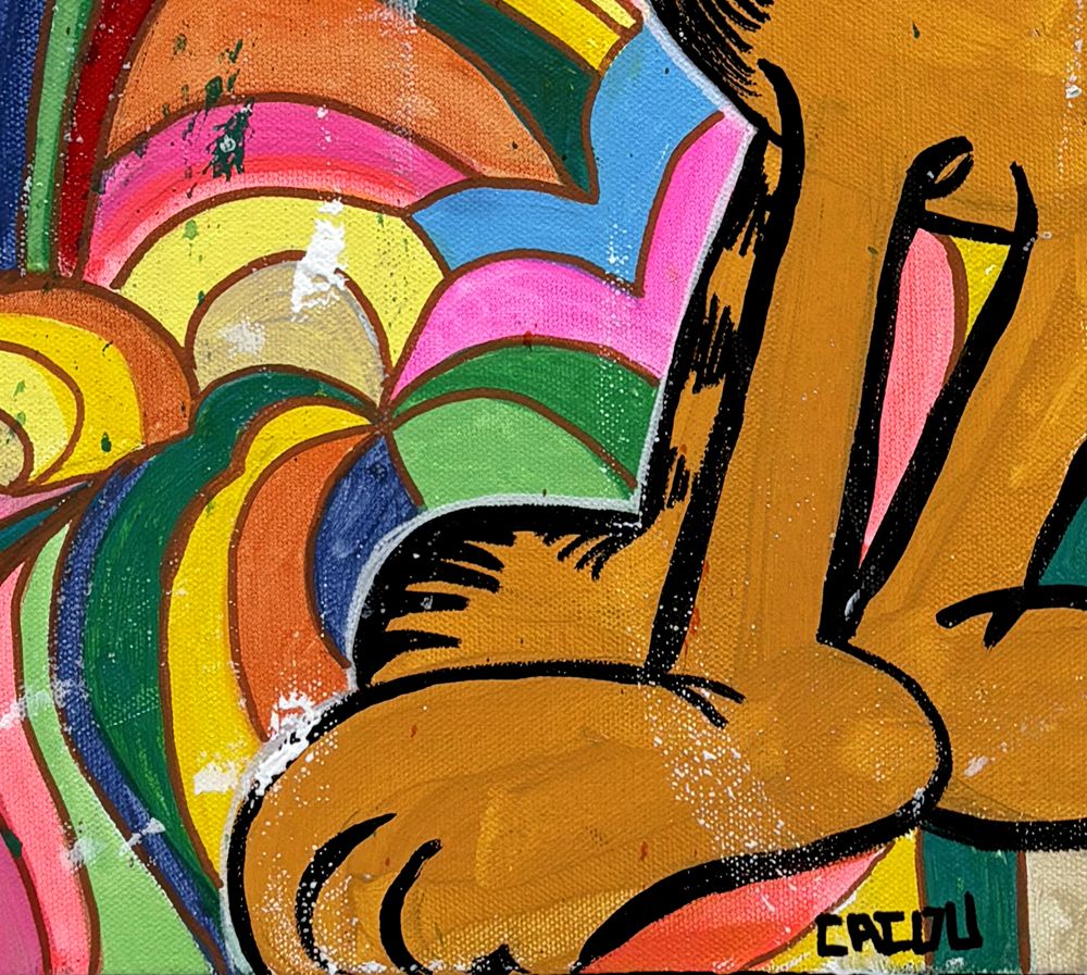 Tableau de CACOU a pour titre CIRCUS style graphique dim : CACOUprix:850