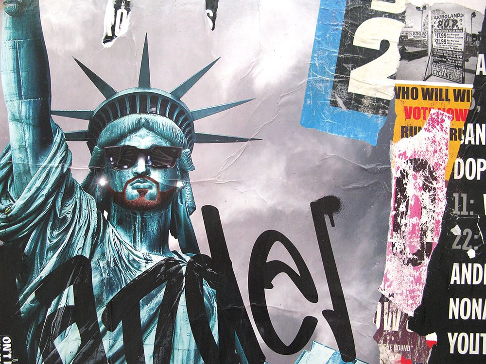 Tableau de PODKOL a pour titre América style street art dim : PODKOLprix:700
