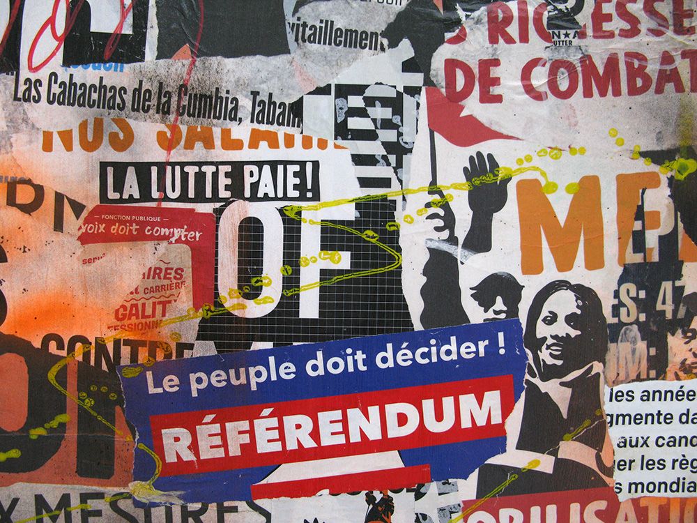 Tableau de PODKOL a pour titre Référundum style street art dim : PODKOLprix:550