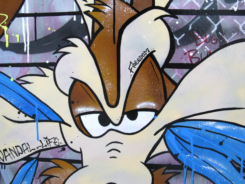 Tableau de JUG a pour titre Coyote 187 style street pop art dim : JUGprix:700