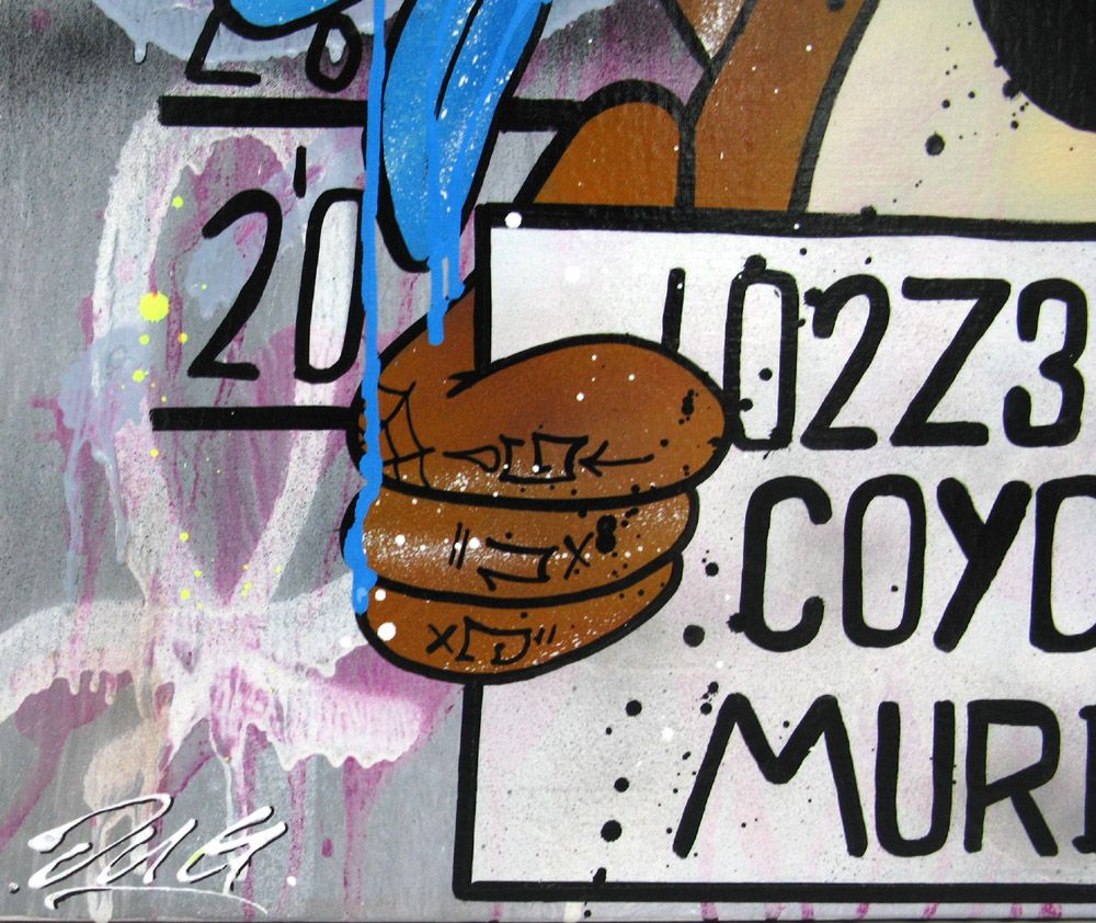 Tableau de JUG a pour titre Coyote 187 style street pop art dim : JUGprix:700