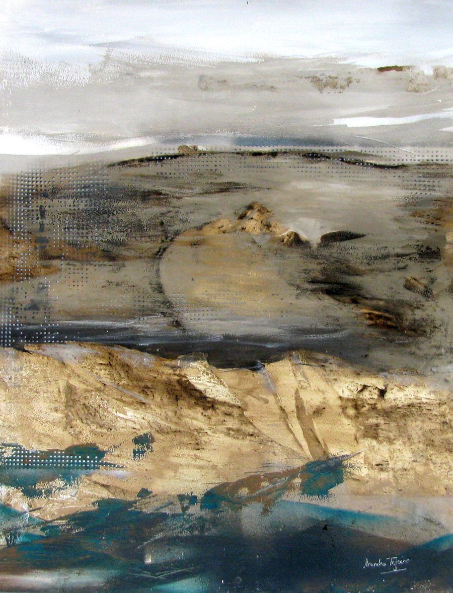 Dessin de ARANCHA TEJEDOR a pour titre PAISAJE VERDE style abstrait dim : ARANCHA TEJEDORprix:190