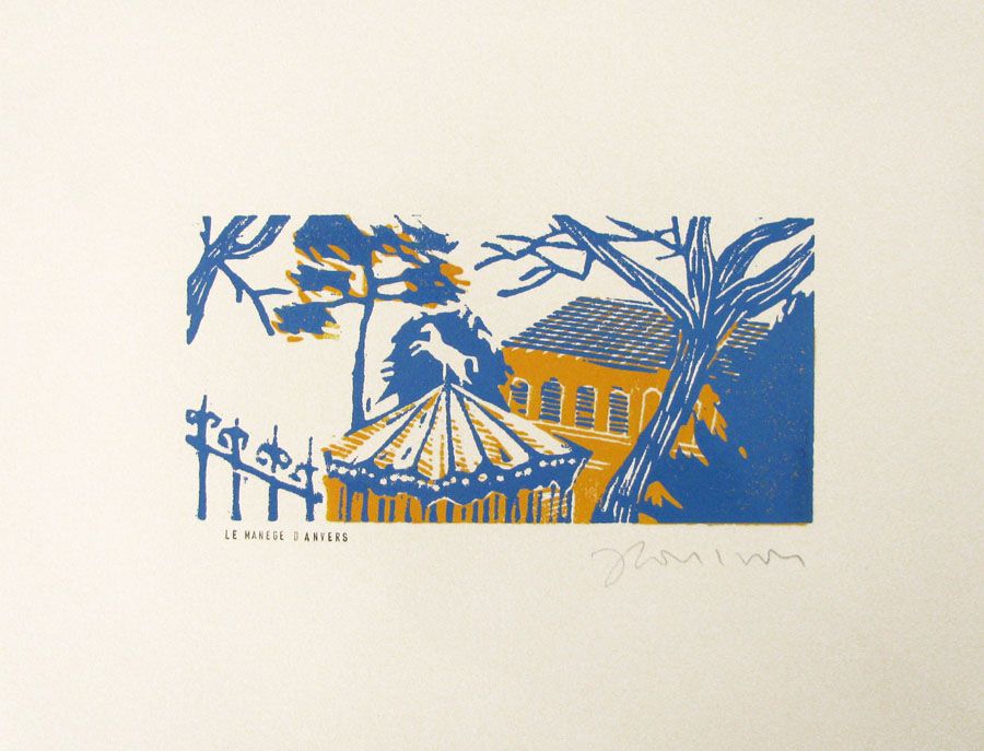 Editions d'art de JULIA CHAUSSON a pour titre LE MANEGE D'ANVERS style figuratif dim : JULIA CHAUSSONprix: