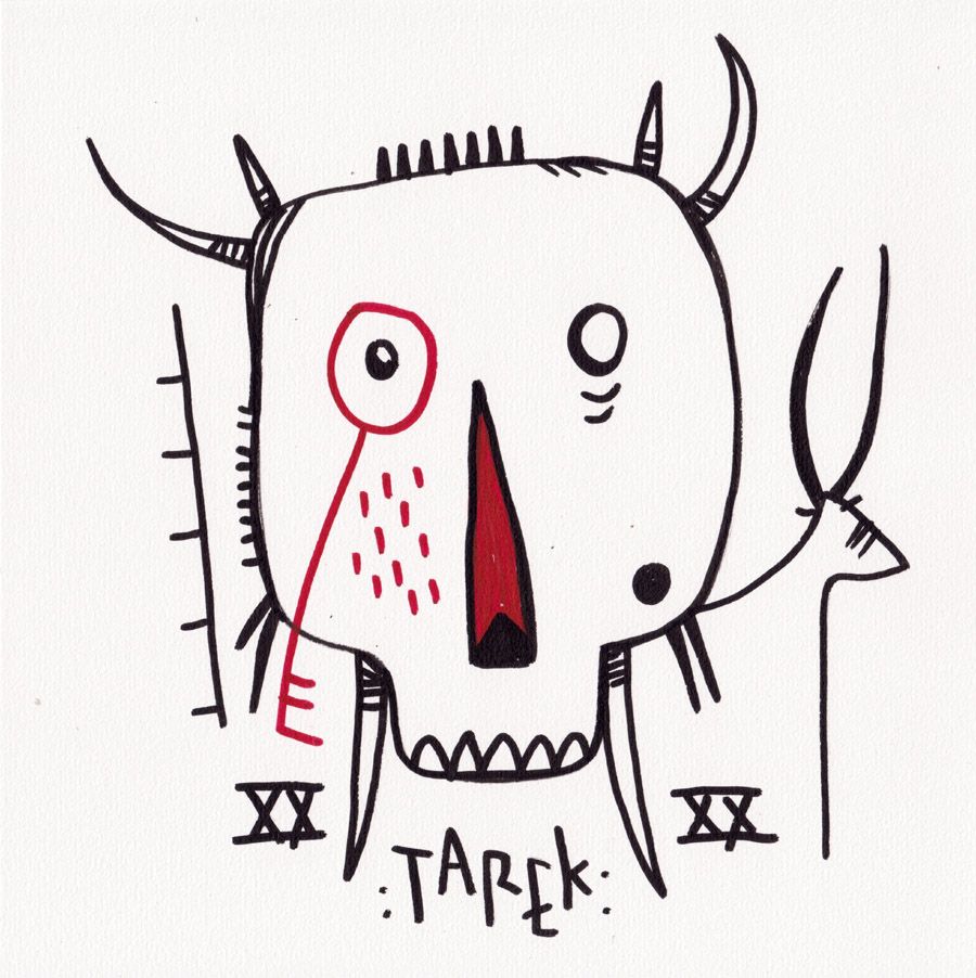 Dessin de TAREK a pour titre SKULLS & CERFS style graphique dim : TAREKprix: