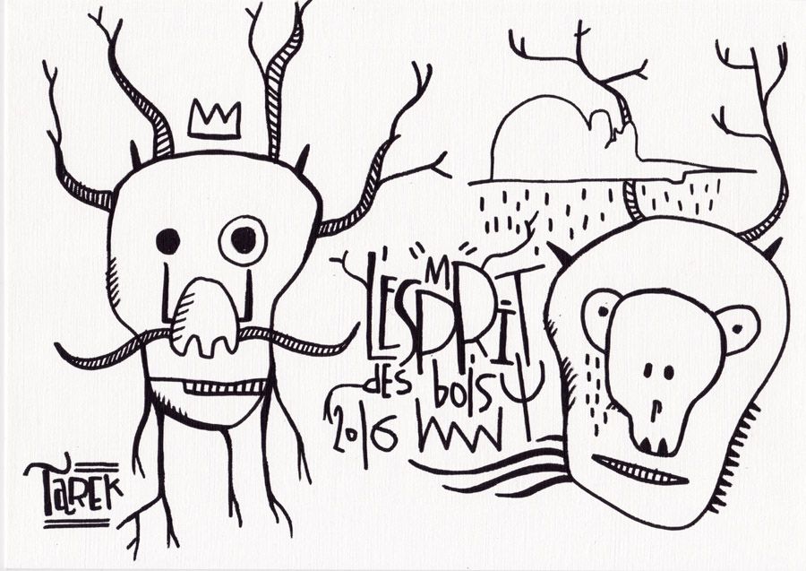 Dessin de TAREK a pour titre L'ESPRIT DES BOIS style graphique dim : TAREKprix: