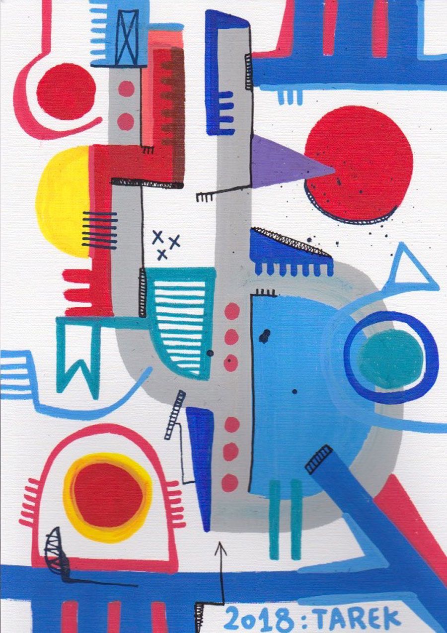 Dessin de TAREK a pour titre COMPOSITION SOLAIRE style graphique dim : TAREKprix: