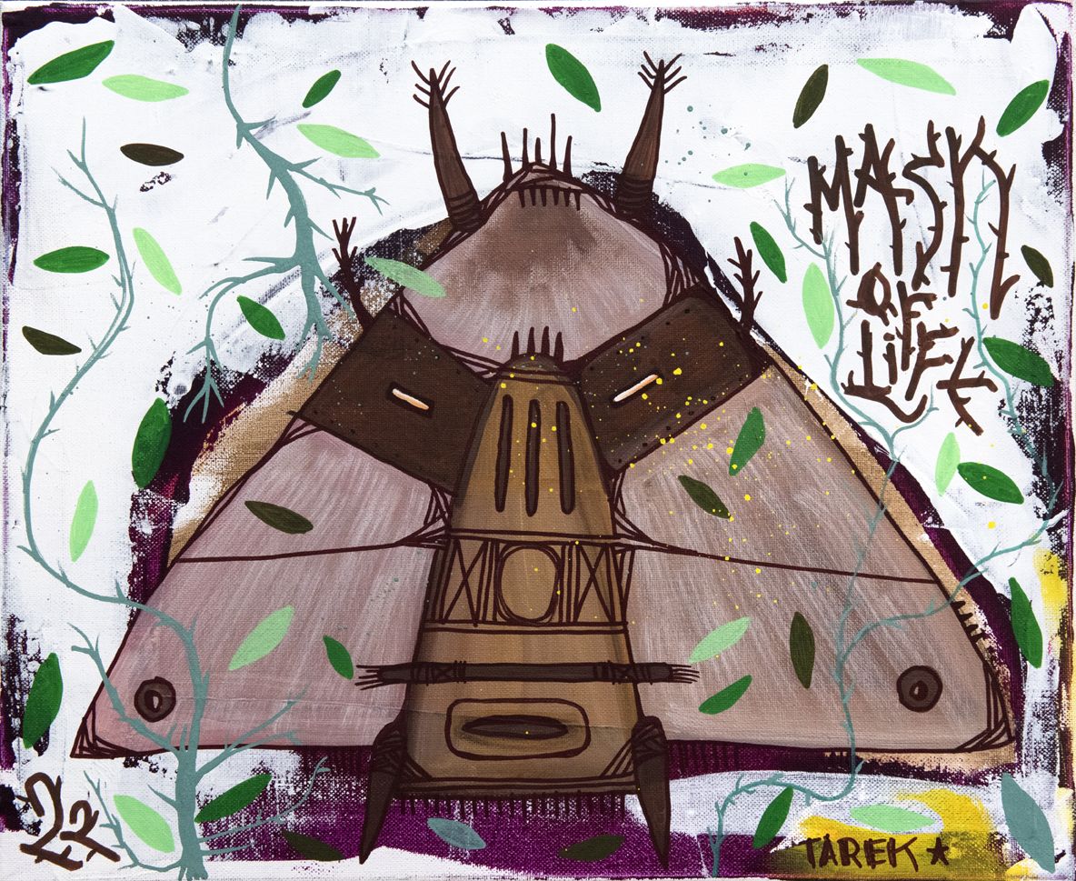 Tableau de TAREK a pour titre Mask of life style graphique dim : TAREKprix:550