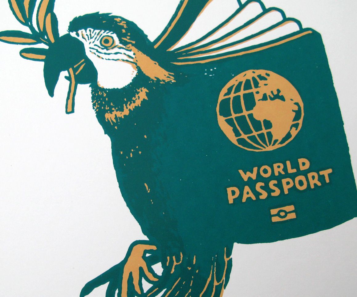 Editions d'art de DUGUDUS a pour titre WORLD PASSPORT style graphique dim : DUGUDUSprix:40