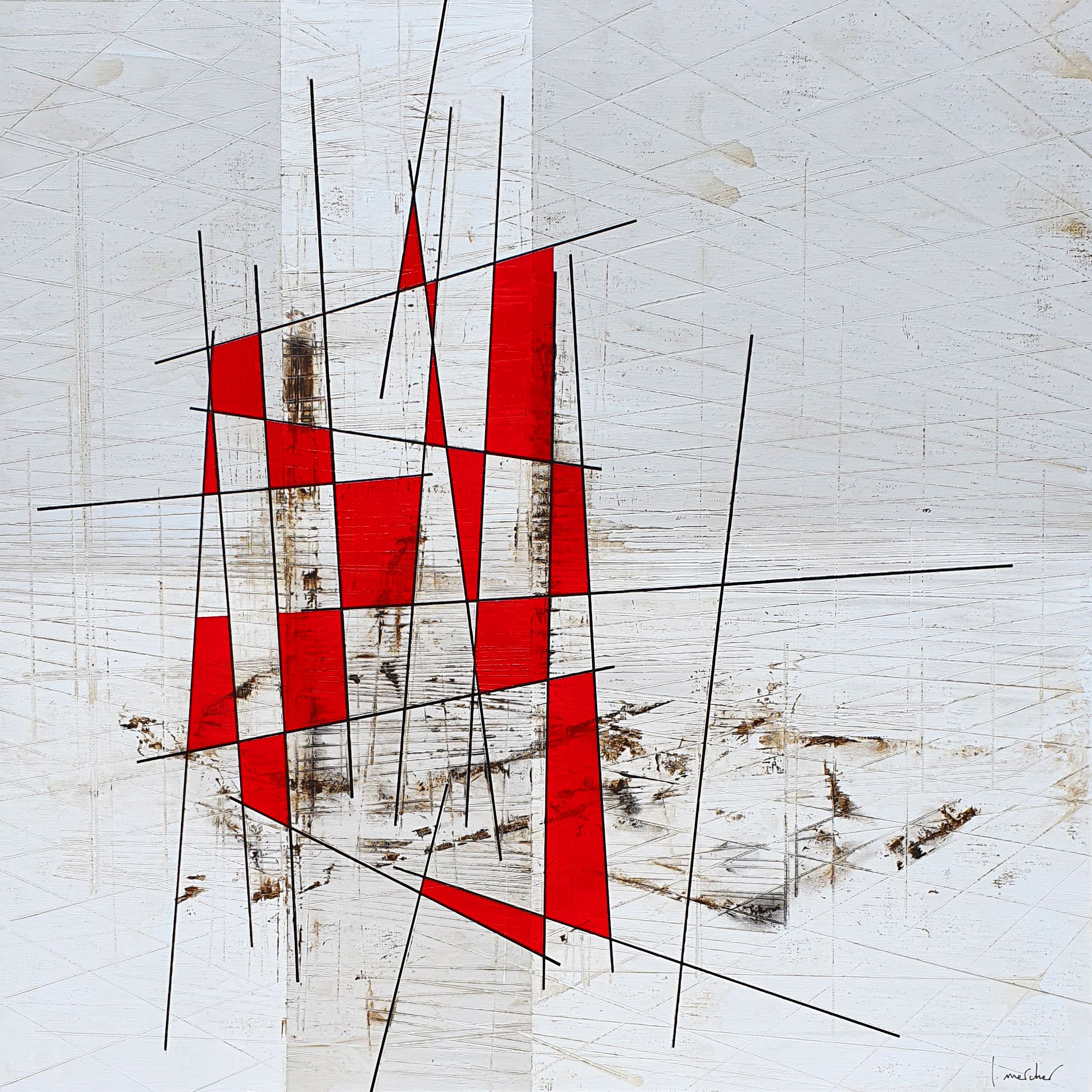 Tableau de LUDOVIC MERCHER a pour titre ÉCLATS style abstrait dim : LUDOVIC MERCHERprix:750