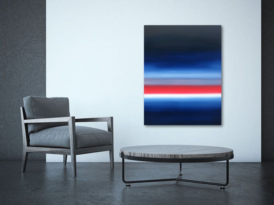Tableau de ELISE BARAT a pour titre MICHIGAN LAKE XXIII style abstrait dim : ELISE BARATprix: