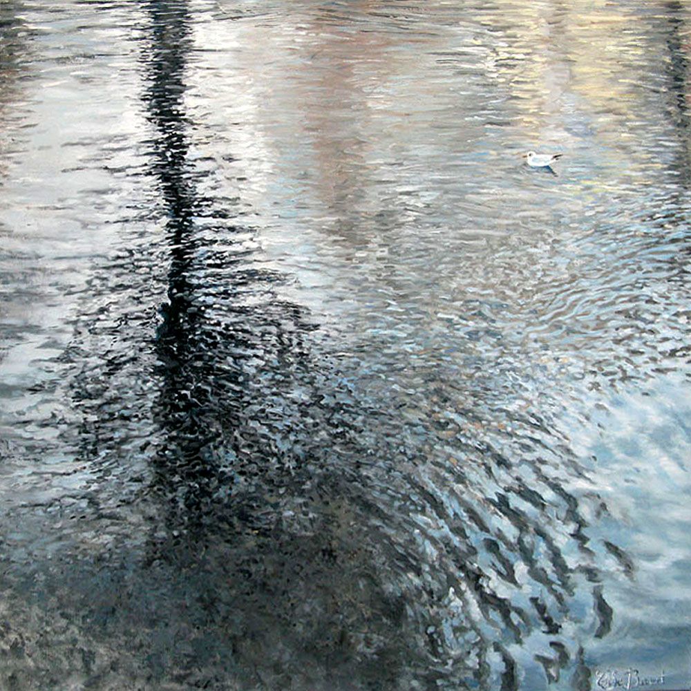 Tableau de ELISE BARAT a pour titre MOUETTE RIEUSE style figuratif dim : ELISE BARATprix: