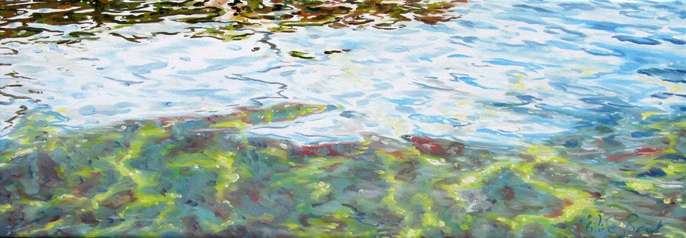 Tableau de ELISE BARAT a pour titre ONDE CLAIRE style figuratif dim : ELISE BARATprix:320