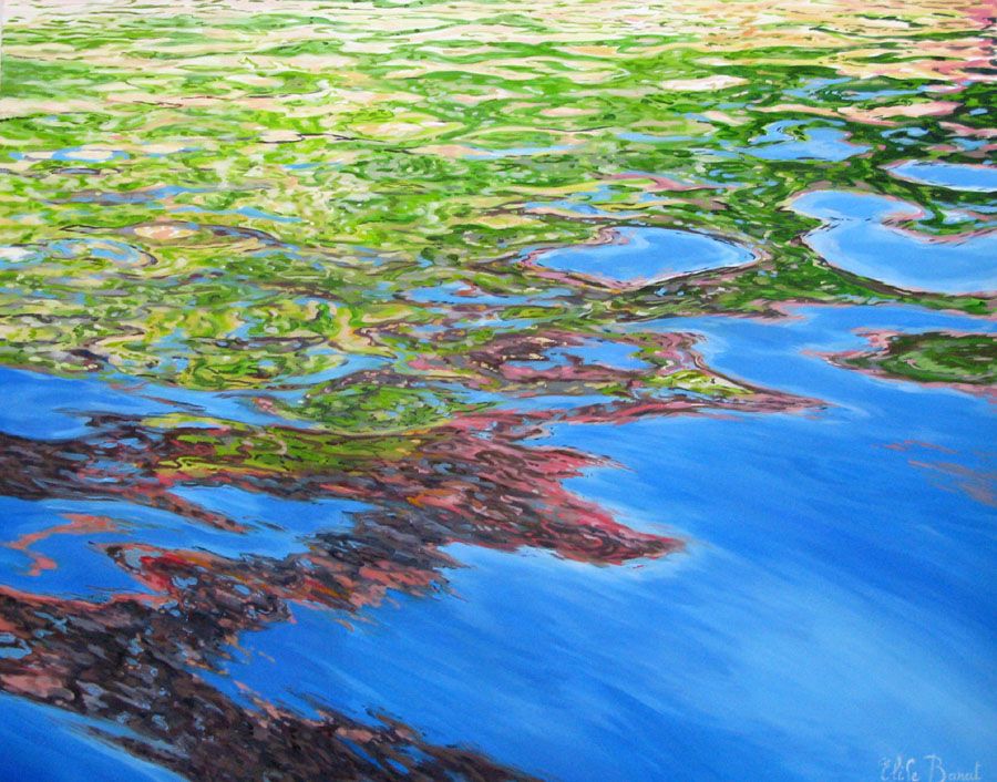 Tableau de ELISE BARAT a pour titre A FLEUR D'EAU VII style figuratif dim : ELISE BARATprix:1600