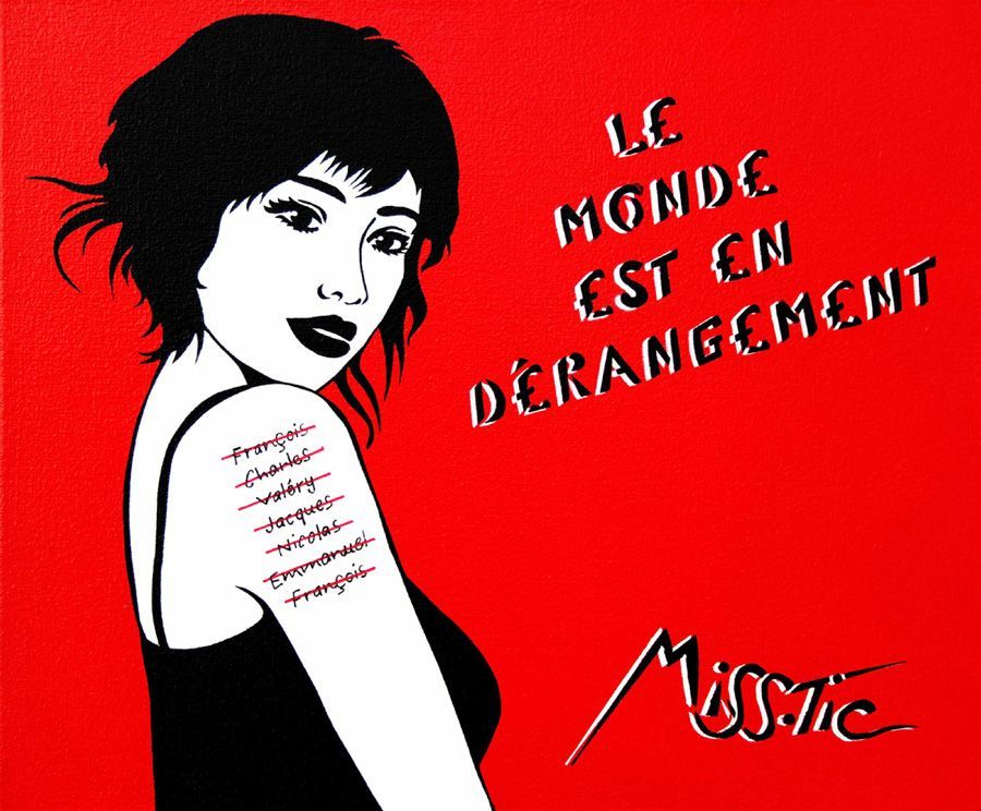 Editions d'art de MISS TIC a pour titre LE MONDE EST EN DÉRANGEMENT style figuratif dim : MISS TICprix:2500