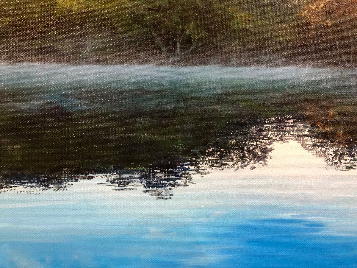 Tableau de ELISE BARAT a pour titre Le lac style figuratif dim : ELISE BARATprix:550