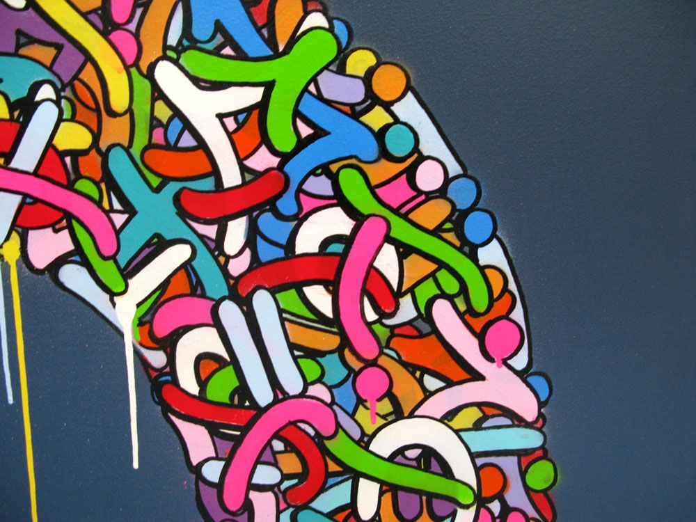 Tableau de EL GATO S. a pour titre Encryted gradient style graffiti, street art dim : EL GATO S.prix:1600