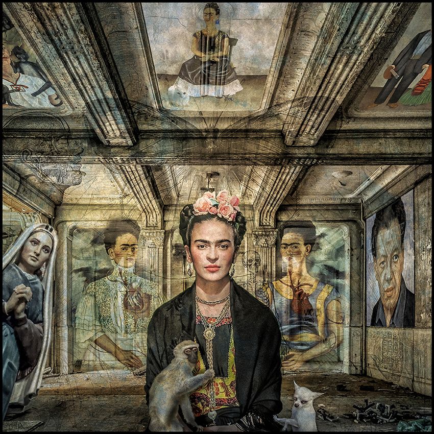 Editions d'art de OliR a pour titre ET PUIS IL Y A FRIDA style figuratif, graphique dim : OliRprix:50