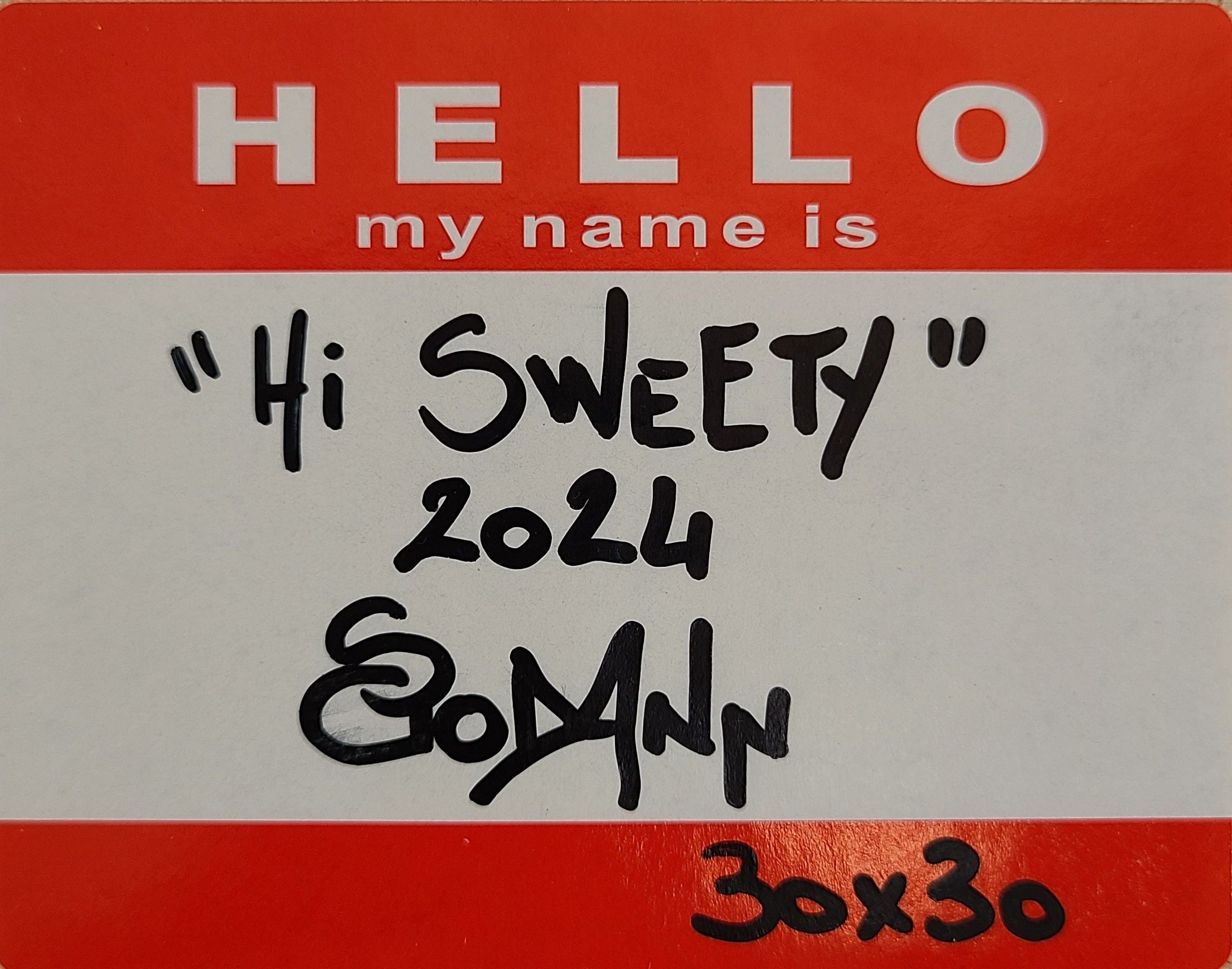 Tableau de Stephanie Godann a pour titre Hi sweety style street art dim : Stephanie Godannprix:300