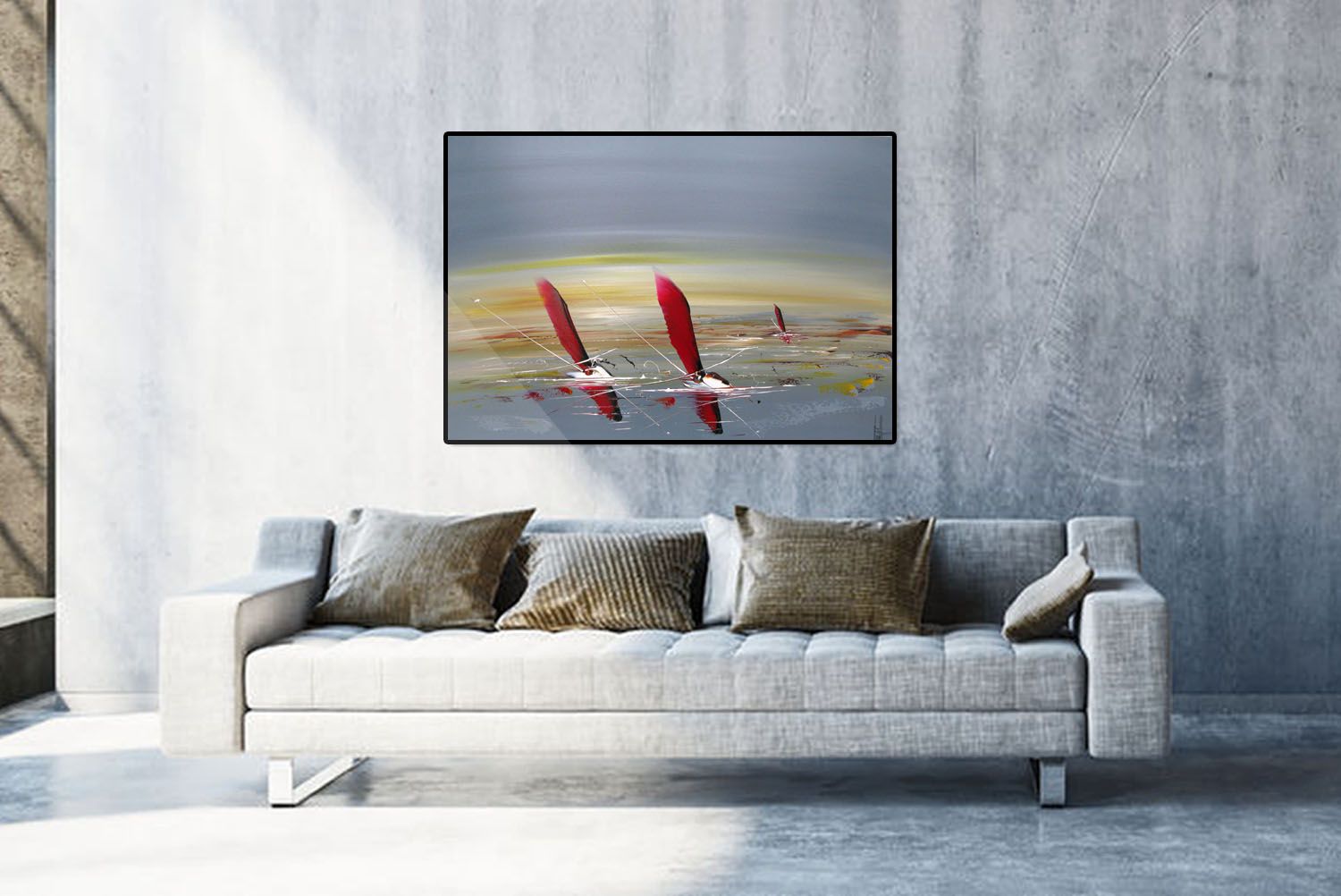 Tableau de F. BOUTET a pour titre MARINE ABSTRAITE style figuratif dim : F. BOUTETprix:1000