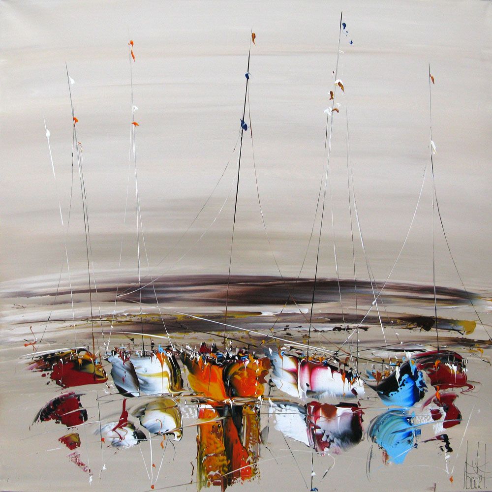 Tableau de F. BOUTET a pour titre MARINE ABSTRAITE 2022-17 style abstrait dim : F. BOUTETprix:900