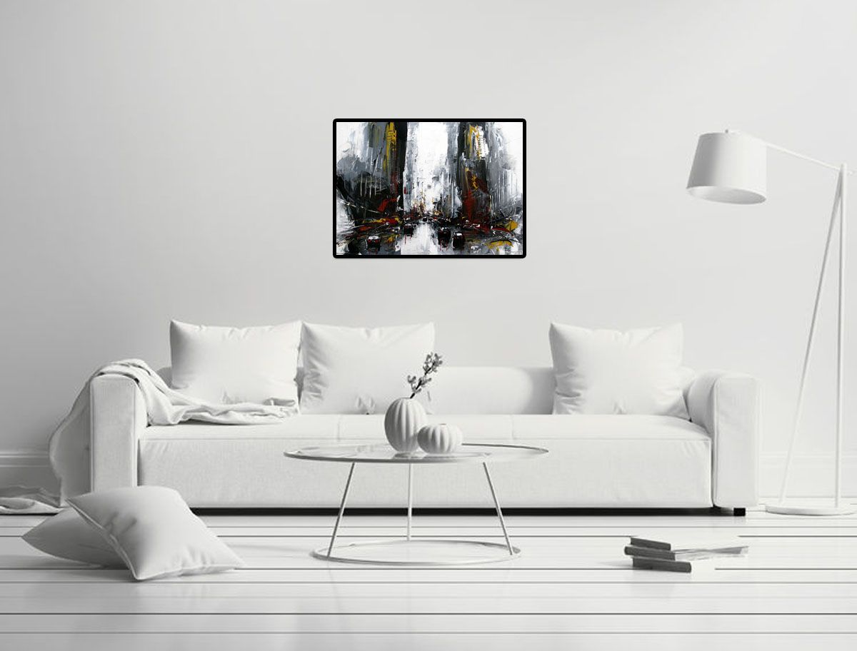 Tableau de F. BOUTET a pour titre BROADWAY style figuratif dim : F. BOUTETprix:600