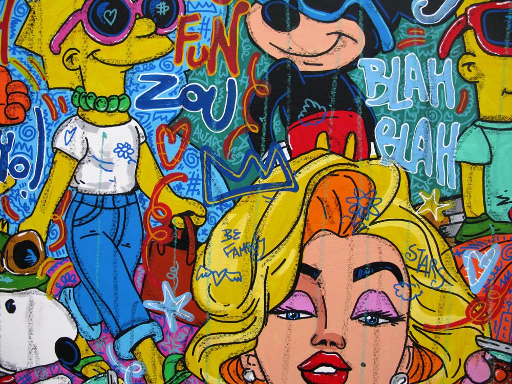 Tableau de RICO SAB a pour titre Fashionista Good vibes style street pop art, street art dim : RICO SABprix:1650