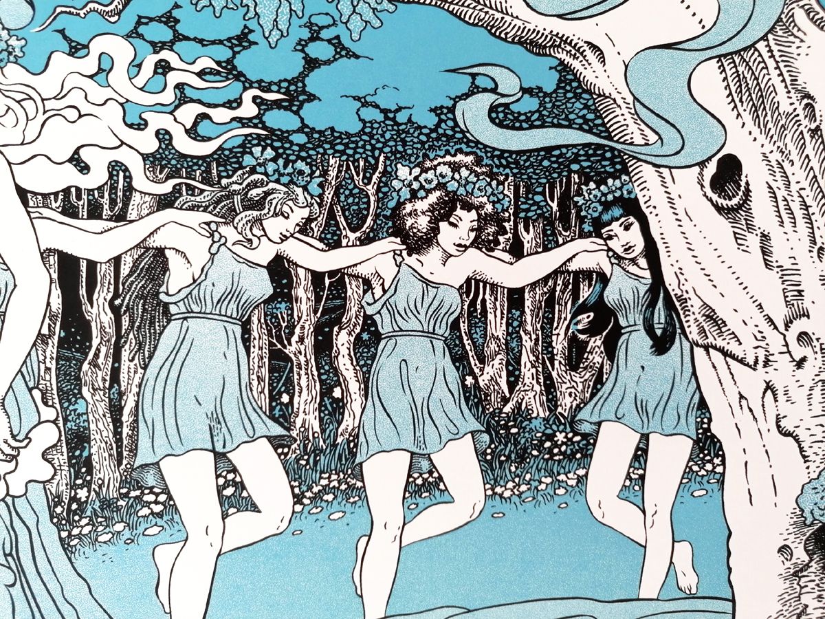 Editions d'art de CHUCK SPERRY a pour titre GHOSTS OF THE FOREST TEST BLUE style figuratif dim : CHUCK SPERRYprix:600