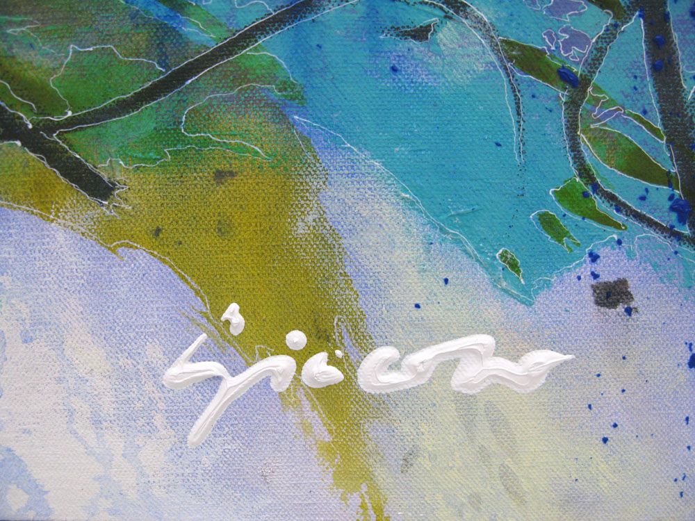 Tableau de GIACOMO a pour titre JARDIN ET VENT style abstrait dim : GIACOMOprix:1500