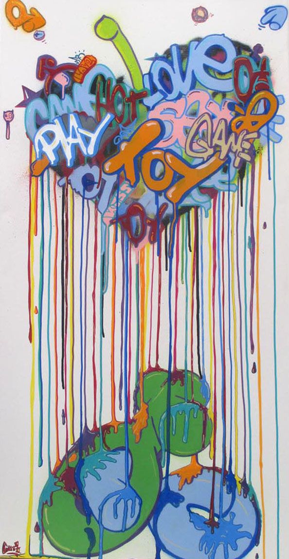 Tableau de GUTI a pour titre DEBORDANT D'AMOUR style no dim : GUTIprix: