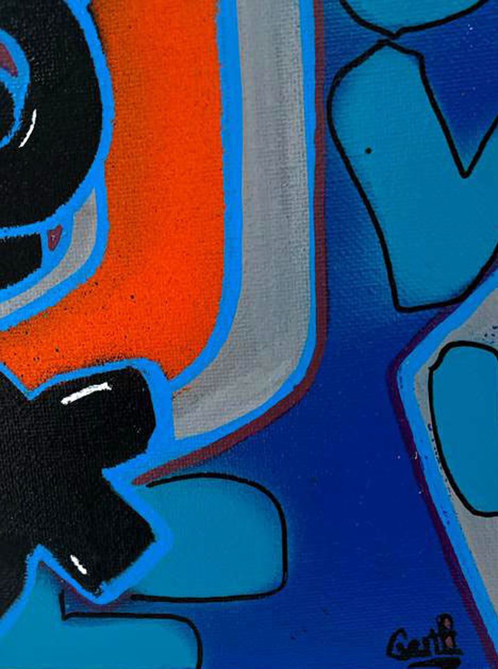 Tableau de GUTI a pour titre LIBERTE style graffiti, street art dim : GUTIprix:150
