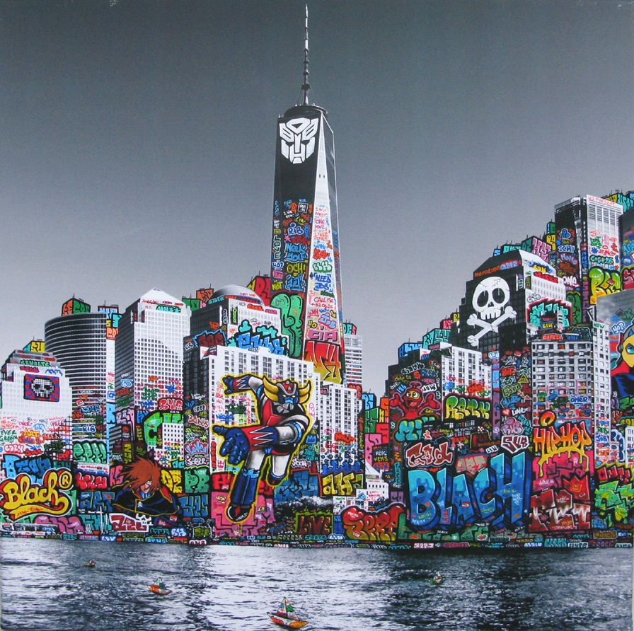 Editions d'art de BLACH a pour titre GOLDO style graffiti, street pop art dim : BLACHprix:160