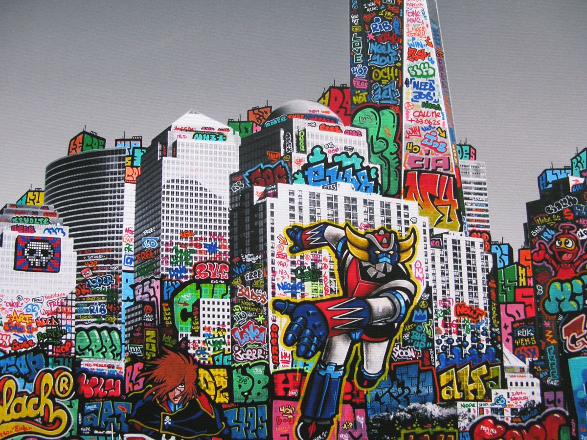 Editions d'art de BLACH a pour titre GOLDO style graffiti, street pop art dim : BLACHprix:160