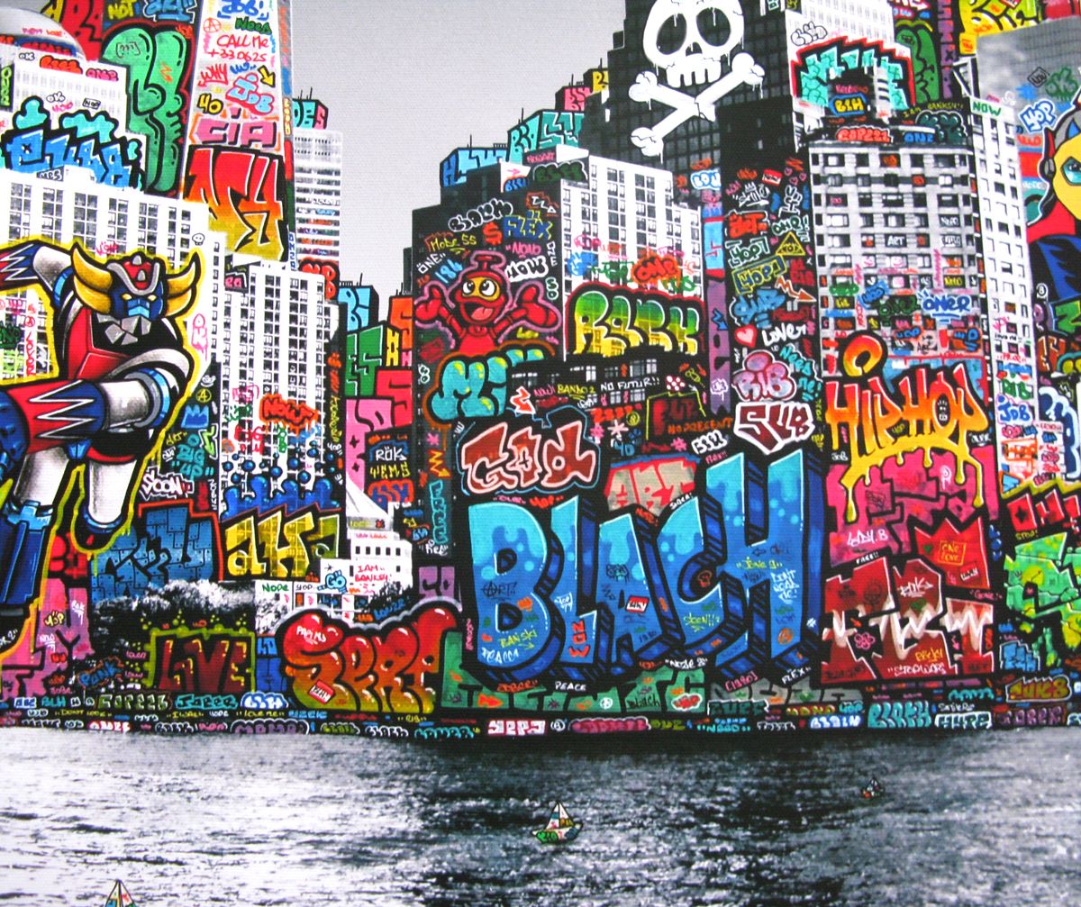 Editions d'art de BLACH a pour titre GOLDO style graffiti, street pop art dim : BLACHprix:160