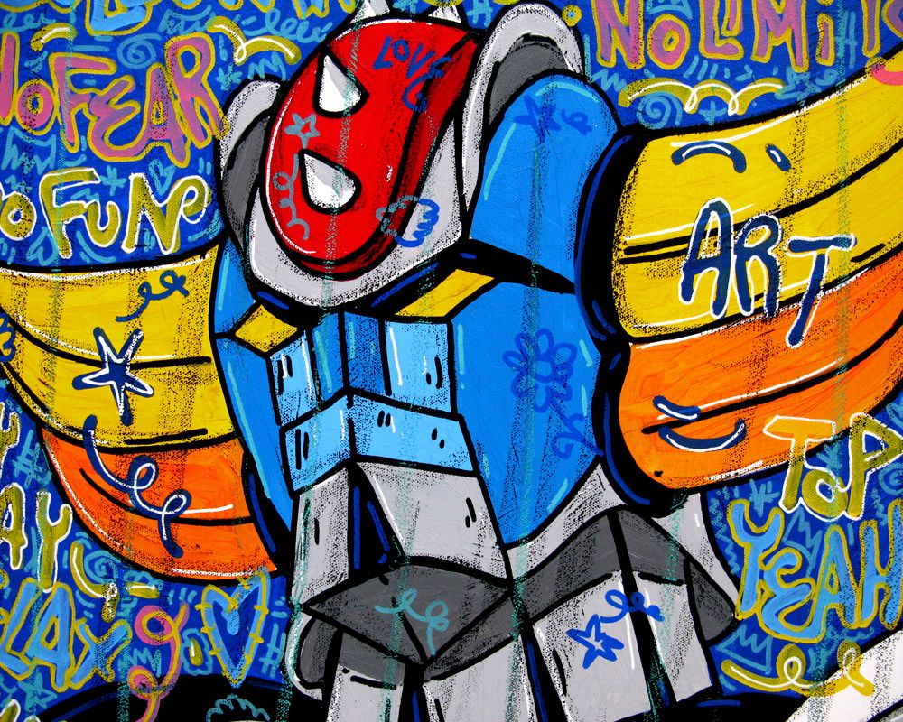 Tableau de RICO SAB a pour titre Goldorak Go ! style street pop art dim : RICO SABprix:320