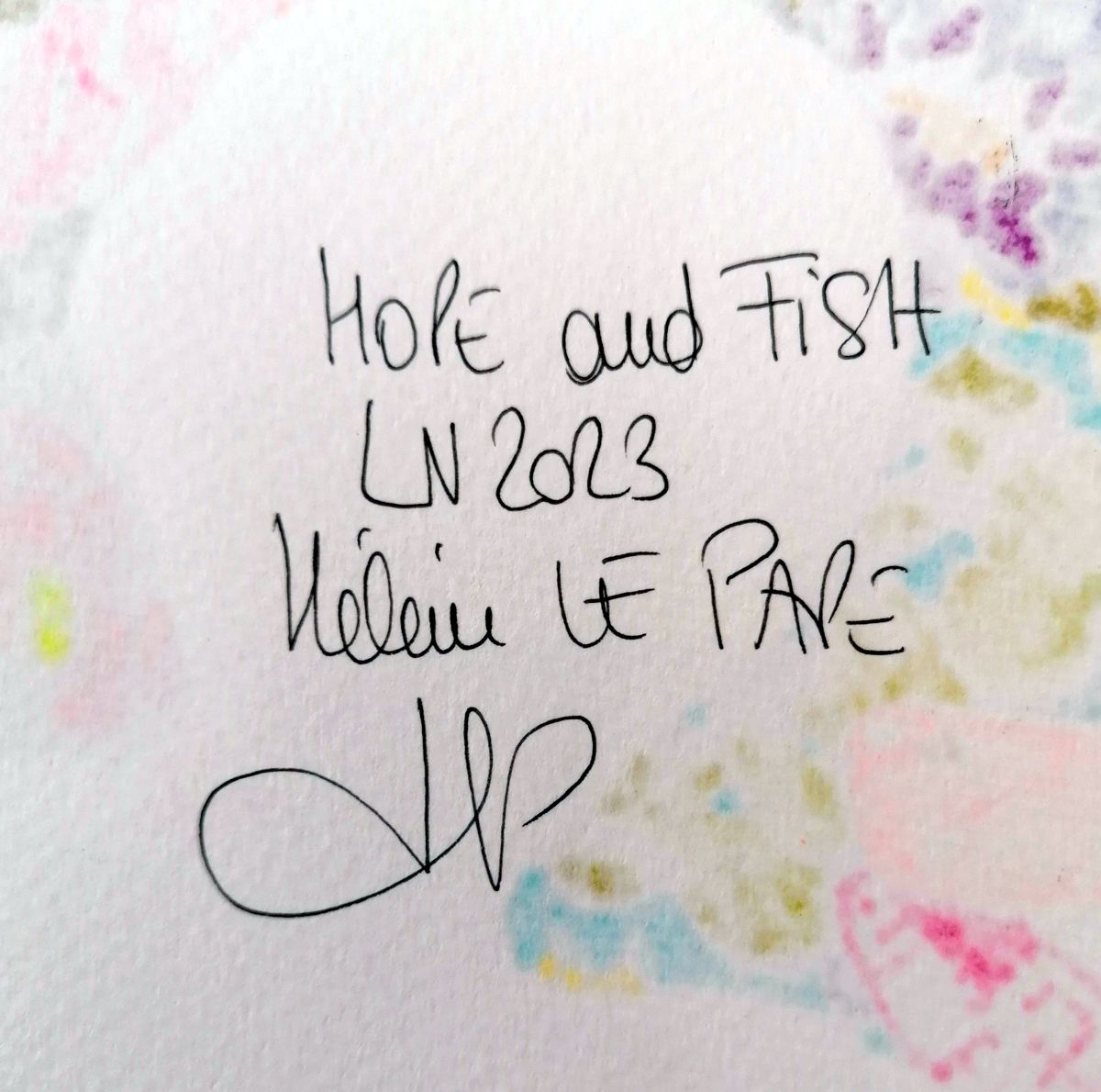 Dessin de LN LE PAPE a pour titre HOPE AND FISH style street pop art dim : LN LE PAPEprix:50