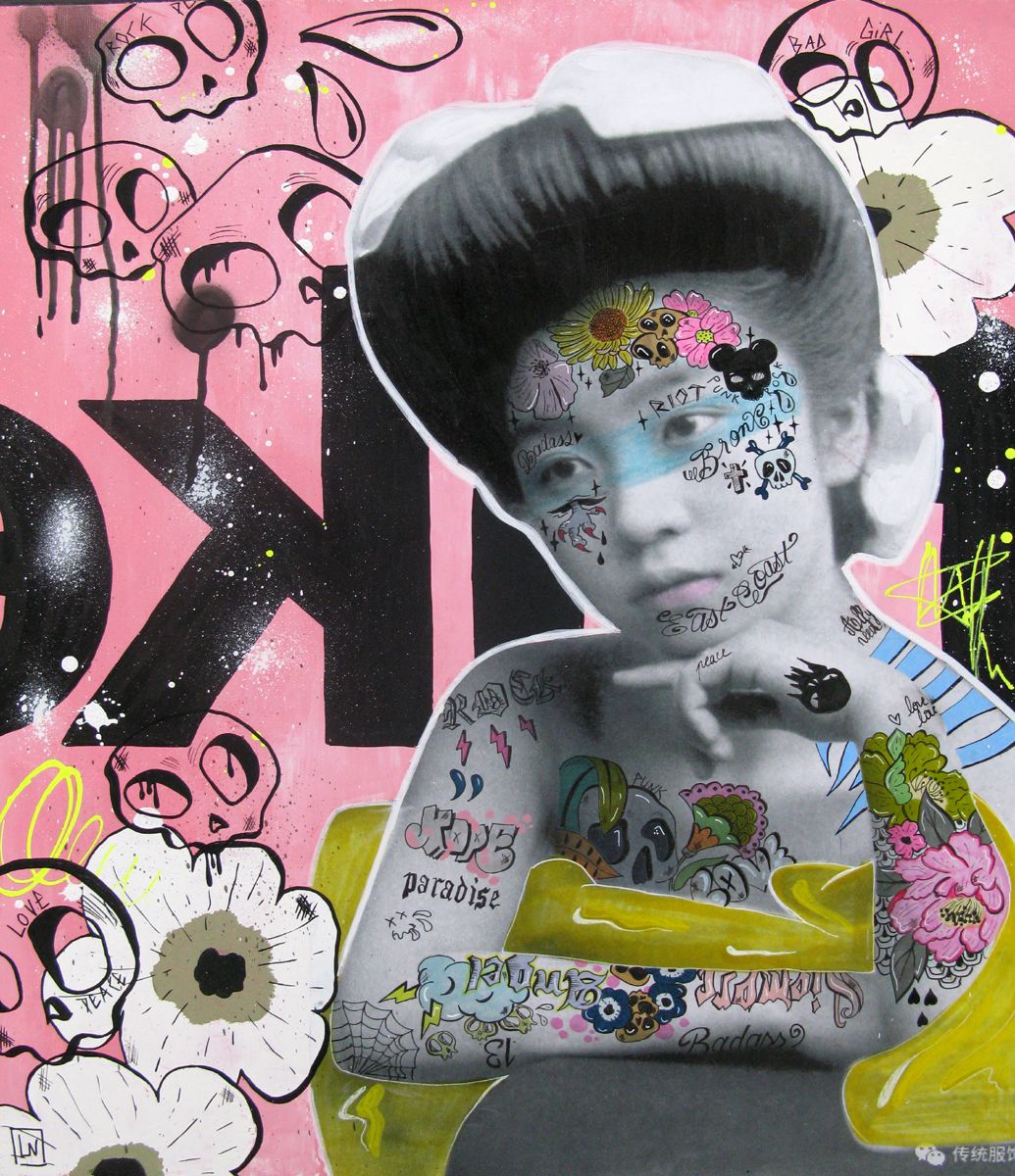 Tableau de LN LE PAPE a pour titre Hope and paradise style street pop art dim : LN LE PAPEprix:300