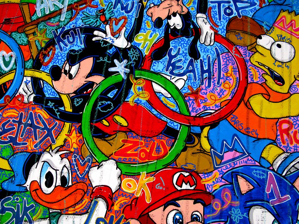 Tableau de RICO SAB a pour titre Paris 2024 style street pop art dim : RICO SABprix:1900