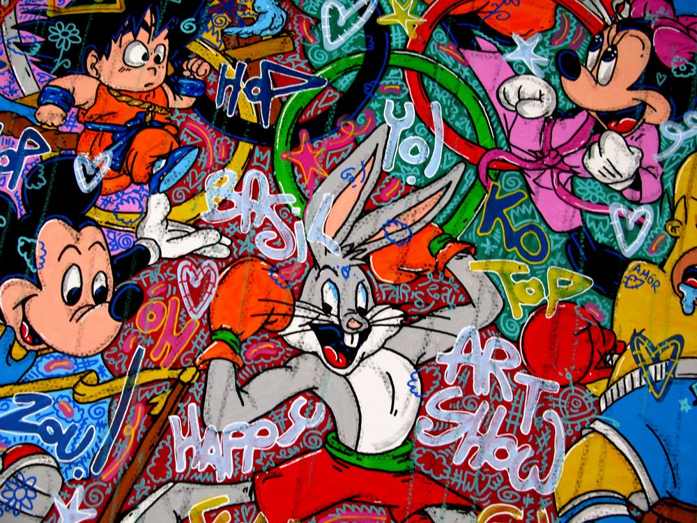 Tableau de RICO SAB a pour titre JO Paris 2024 style street pop art dim : RICO SABprix:2200