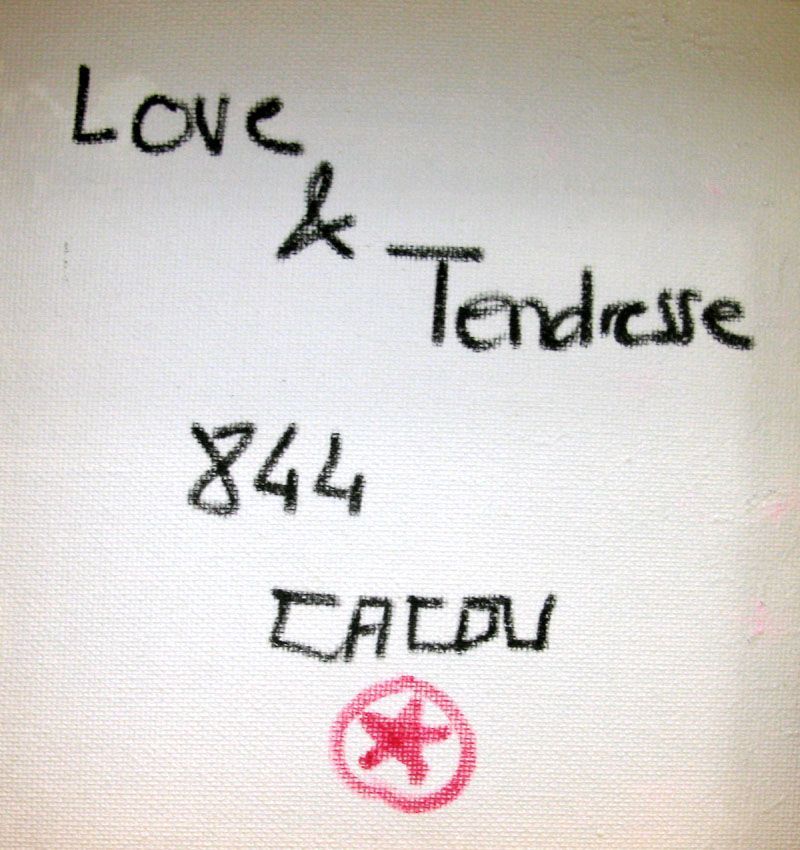 Tableau de CACOU a pour titre Love & tendresse style figuratif, graphique dim : CACOUprix:80