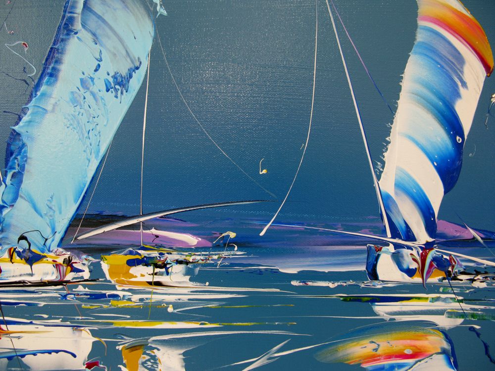Tableau de F. BOUTET a pour titre MARINE ABSTRAITE 2024-60 style abstrait dim : F. BOUTETprix:700