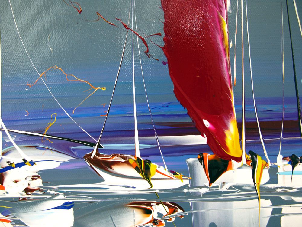 Tableau de F. BOUTET a pour titre MARINE ABSTRAITE 2024-61 style abstrait dim : F. BOUTETprix:700